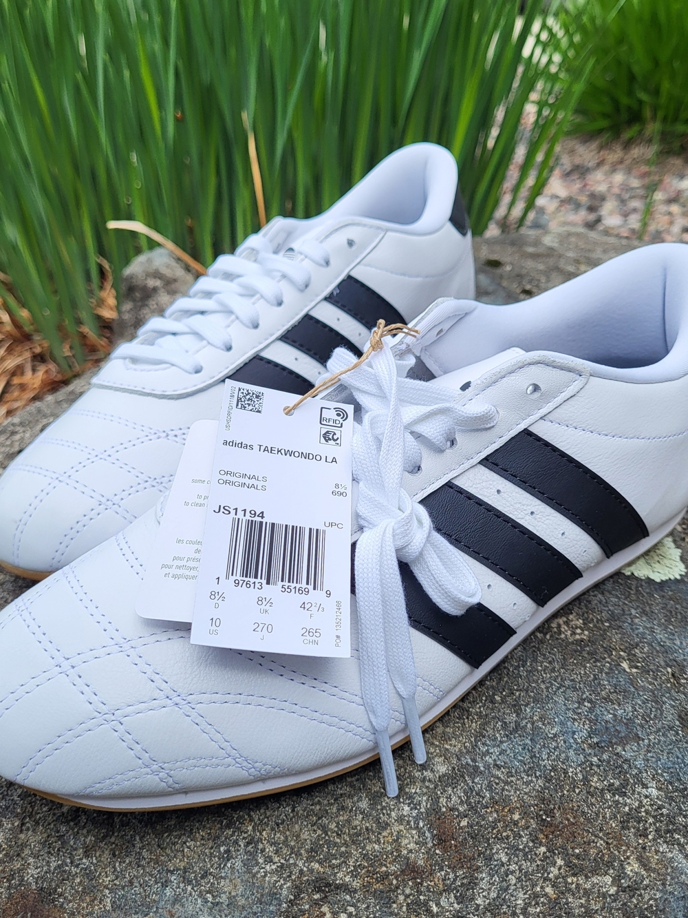 adidas Taekwondo Women’s White Sneakers with Black Stripes